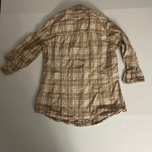 Women's Carhartt Plaid Button-Up Shirt Size S Beige Pink - Picture 4 of 7